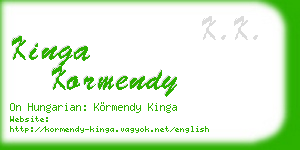 kinga kormendy business card
